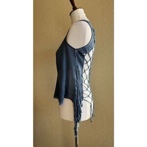 Swell Women's Blue Tie Dye Cotton Della Back Net Beach Tank Top Size M
